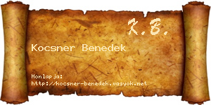 Kocsner Benedek névjegykártya